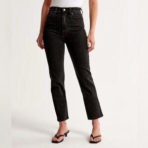 Abercrombie Curve Love Ultra High Rise Ankle Straight Jean